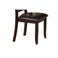 thumbnail image 4 of Contemporary Dining Chairs - Set of 2 - Rubber Wood Frame - Upholstered Seat - Brown Finish, 4 of 5