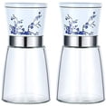 thumbnail image 1 of Salt and Pepper Grinder Set Pack of 2 Blue and White Porcelain Salt Pepper Mill Set and Glass Body Salt and Pepper Shakers with Adjustable Ceramic Coarseness for Cooking BBQ Small Grinder, 1 of 8