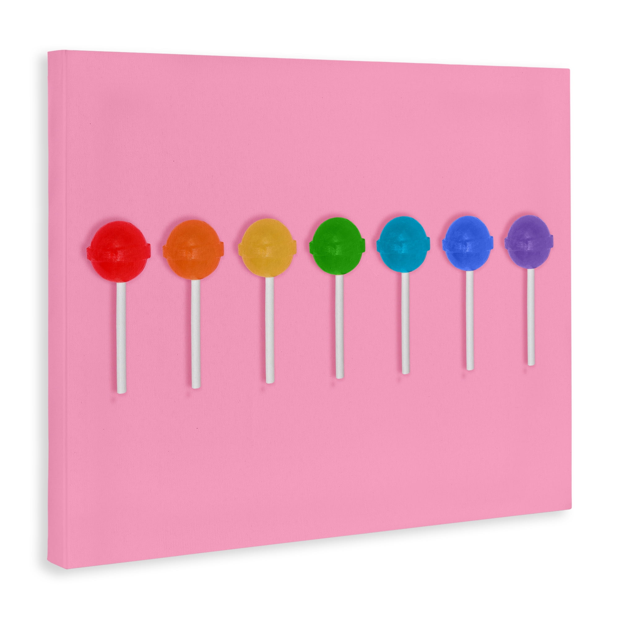 Stupell Industries Row of Rainbow Lollipops Canvas Wall Art, design by LISH Creative