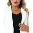 thumbnail image 5 of DARING DIVA Women's Plus Short Puff Sleeve Notched Lapel Blazer Jackets White 1X, 5 of 6