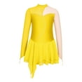 thumbnail image 4 of IEFIEL Girls Shiny Rhinestone Figure Skating Dress Long Sleeve Ballet Dance Gymnastics Leotard Dress Dancewear Yellow 14, 4 of 7