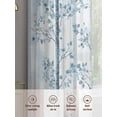 thumbnail image 3 of Blue Grey Forest Sheer Curtains for Living Room Bedroom Watercolor Blue Ombre Leaves Sheer Curtains 84 Inch Long 2 Panels Set Light Filtering Curtain Window Treatments Drapes for Dining Room, 3 of 6