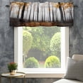 thumbnail image 4 of Orange Forest Farmhouse Short Window Curtain Valances, Vintage Foggy Woods Tree Mysterious Rod Pocket Kitchen Valances for Living Room Bedroom Bathroom Cafe 42" x 12", 4 of 8