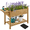 Light Brown, variant on Yaheetech Solid Wood Elevated Garden Bed Planter Box with Removable Grow Grids, Dark Brown