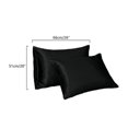 thumbnail image 2 of Satin Pillowcase for Hair and Skin, Luxury Smooth Silk Satin Pillow Cover 2 Pack, Black, S-26"x20", 2 of 5