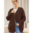 thumbnail image 2 of Women's Cardigan 2023 Open Front Oversized Button Lightweight Sweaters V Neck Loose Cardigans Knit Outwear, 2 of 8