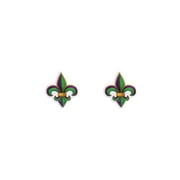 Mardi Gras Fleur de Lis Acrylic Stud Earrings (Pair)