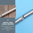thumbnail image 3 of Cubo de acero inoxidable para brochetas de barbacoa, 4 unidades, soporte para tenedores, 3 of 6