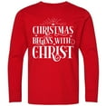 thumbnail image 3 of Inktastic Christmas Begins with Christ Long Sleeve Youth T-Shirt, 3 of 5