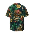 thumbnail image 5 of KLL Tropical Tribe Mask Print Men's Shirt Short Sleeve Button Down Summer Cuba Beach Shirts- Small, 5 of 5