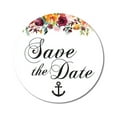 thumbnail image 1 of Darling Souvenir 45 Pcs White Round Floral & Anchor Save The Date Stickers DIY Envelope Seals-1.6 Inches, 1 of 4