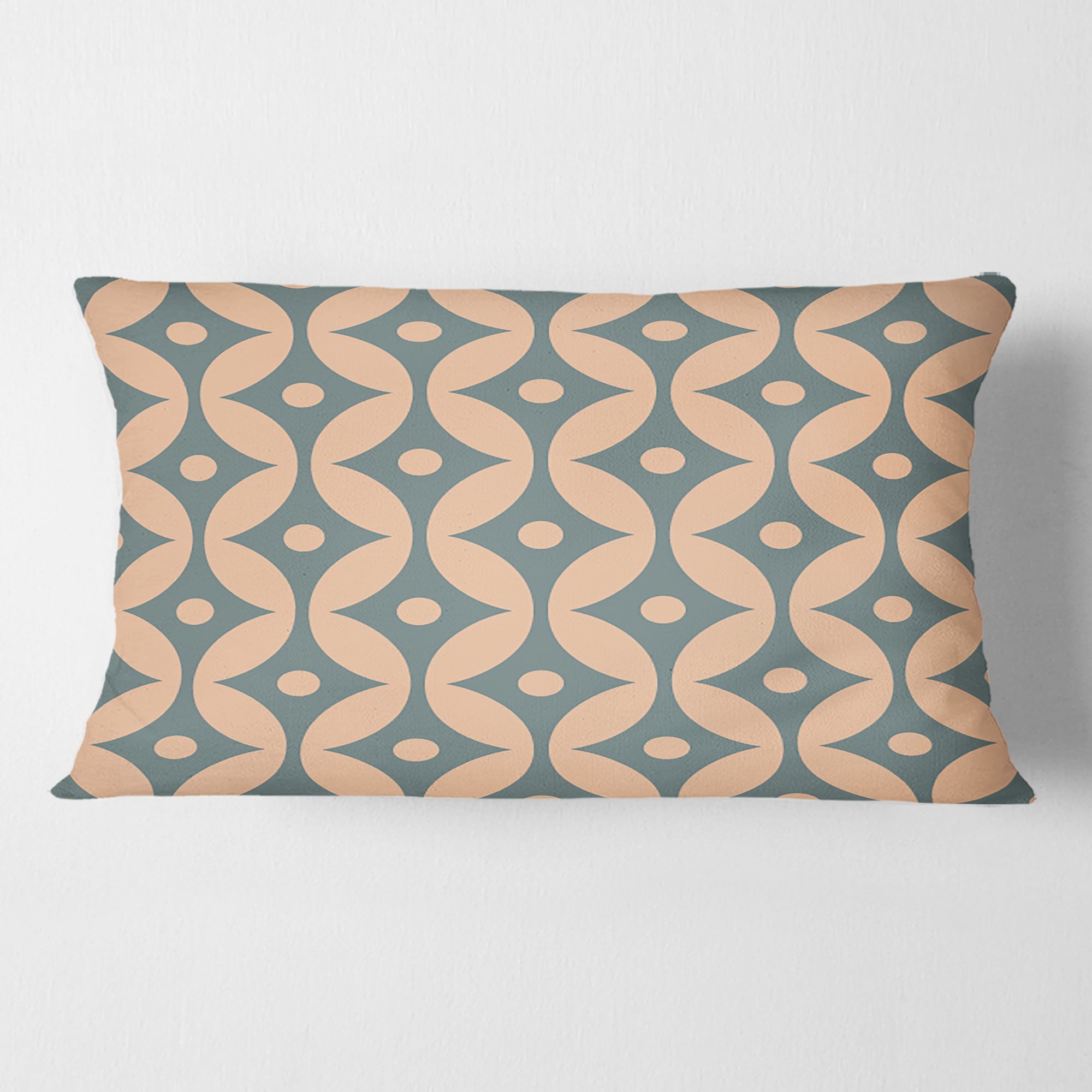 Designart Retro Pattern Abstract Design IV' Mid-Century Modern Throw Pillow - 12x20