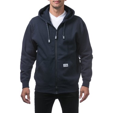 Pro Club Men'S Heavyweight Full Zip Fleece Hoodie Navy Large
