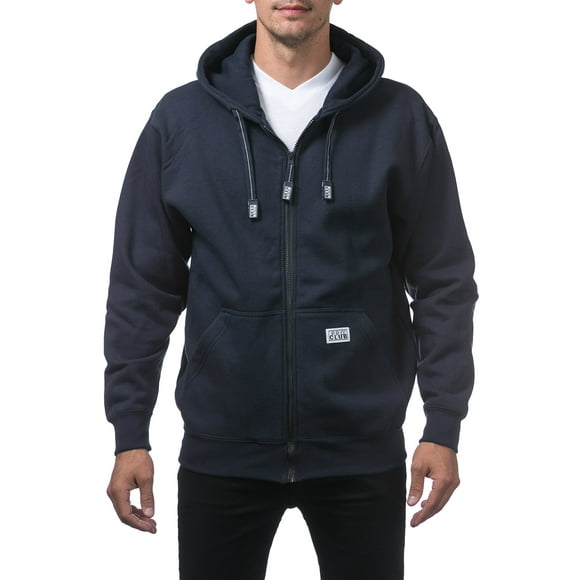 Pro Club Men'S Heavyweight Full Zip Fleece Hoodie Navy Large