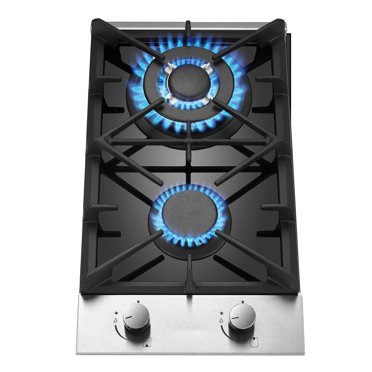 Eascookchef 2 Burners Gas Cooktop 12 inch Natural/LP Gas Stainless with Thermocouple Protection