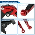 thumbnail image 4 of Palanca de freno y embrague corta larga para Kawasaki ER-5 2004-2005, palanca de manillar de motocicleta ajustable, aleación de aluminio, cabeza roja, mango negro, 4 of 6