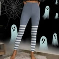 thumbnail image 4 of BiZtdJrK Women Halloween Leggings Striped Color Block Print Funny Casual Legging Lightweight Soft Stretch Lounge Tights Dark Gray XXXL, 4 of 10
