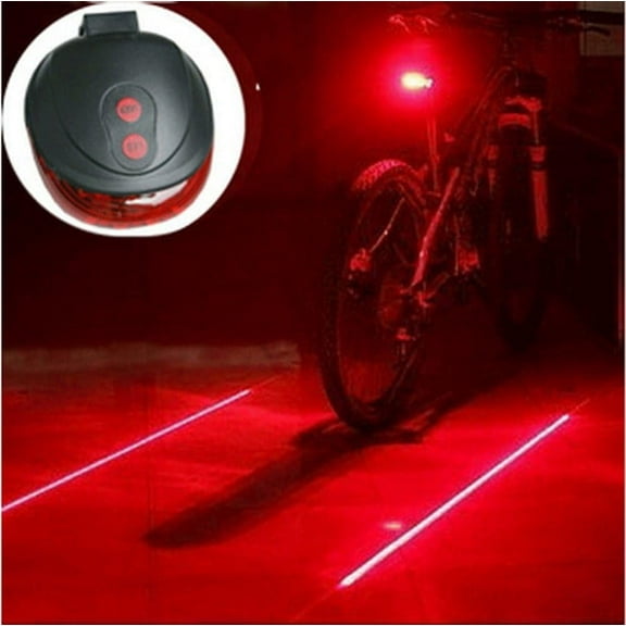 5 LED   2 Laser Bike Bicycle Light Rear Tail Flashing Safety Warning Lamp Night