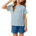 thumbnail image 7 of Mifsaly Boys Girls Pajama Set 2 Piece Pjs Short Sleeve Tee And Shorts Soft Breathable Kids Summer Loungewear Sleepwear, 7 of 7