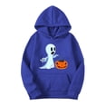 thumbnail image 4 of EchfiProm Womens Sweatshirts with Pocket Hooded Oversized Blue Ghost Print Casual Long Sleeve Tops for Ladies XL, 4 of 5