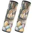 thumbnail image 2 of WOBOGO Easter Gray Bunny Seat Belt Cover 2 Piece Soft Comfort Driving Shoulder Pad Suitable for All Cars and Backpacks, 2 of 8