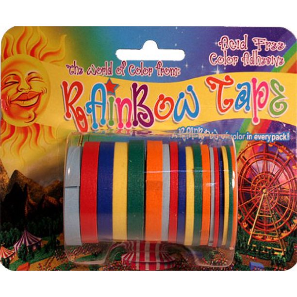 Rainbow Tape Acid Free Masking Tape 18 Roll Pack Walmart Com Walmart Com