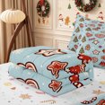 thumbnail image 5 of Erosebridal Christmas Gingerbread Zipper Queen Comforter Set with Fitted Sheet and 2 Pillowcases,Happy Xmas Zipper Bedding Set,Green Red Blue,Reversible, 5 of 7