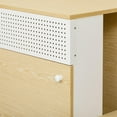 thumbnail image 5 of Pefilos 31" Double Cat Litter Box Enclosure, Litter Box Furniture Hidden with Flip-down Door, Indoor Cat House, Beige, 5 of 8