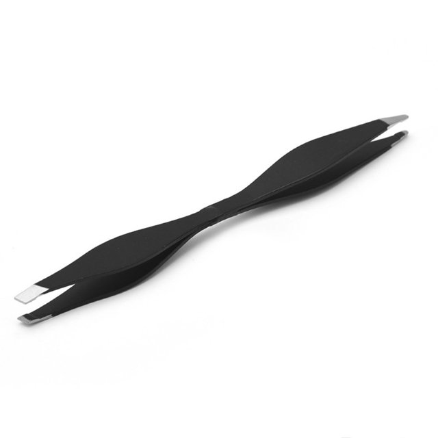 LEEYNEER Pince à Sourcils Double Extrémité Multifonction Petite Taille Recourbe-Cils Intégré en Acier Inoxydable pour Femme