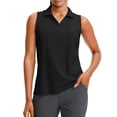 thumbnail image 4 of BODOAO Golf Polo Shirts for Women Sleeveless Summer Sports Athletic Workwear Quick Dry Lightweight Collared Tank Tops for Tennis Workout Golf Casual Daily Wear and Travel Black L, 4 of 9