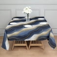 thumbnail image 3 of Blue White Gold Marble Pattern Square Tablecloth,Waterproof Square Table Cover,Wipeable Spillproof Washable Table Cover for Home Kitchen Party Decor 60"x60"(152x152cm), 3 of 6