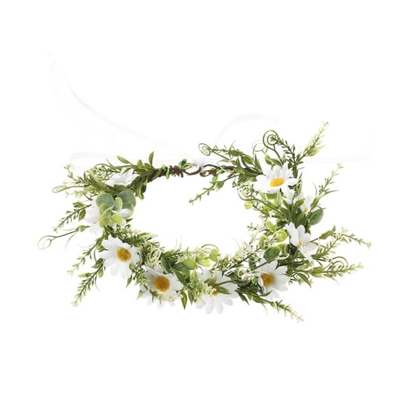 SIEYIO Bride Flower Crown For Wedding Flower Headbands Women Daisy Garlands Crown