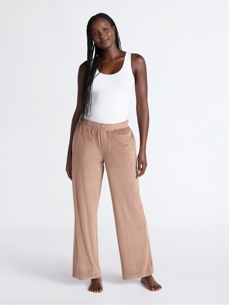 Joyspun Women's Velour Wide-Leg Sleep Pants, Size XS-3X - Walmart.com