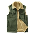 thumbnail image 5 of OGLCCG Mens Winter Vests Outerwear Full Zipper Sleeveless Fleece Lined Sherpa Vest Casual Solid Color Thick Warm Vest Jacket with Pockets, 5 of 7