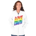thumbnail image 4 of Love Has No Limits Gay Pride Rainbow Unisex Fleece Graphic Zip Up Hoodie Brisco Brands 2X, 4 of 5