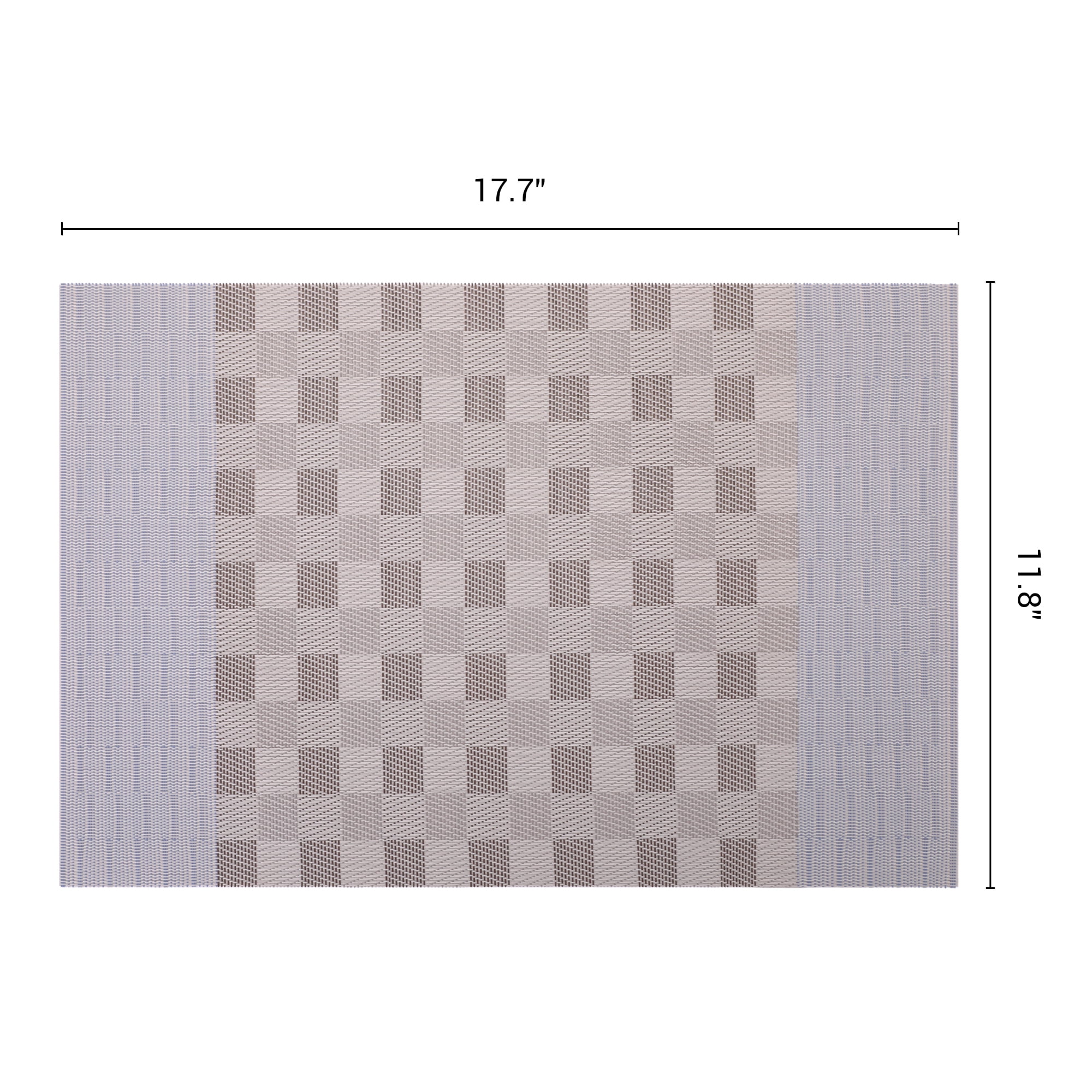 Unique Bargains 6Pcs Rectangle Washable Heat Resistant Table Mats Gray 17.7x11.8inch