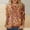 Orange, variant on VOUZZA Women Sequin Casual Printed Round Neck Loose 3/4 Sleeve T-Shirt Shiny Sparkle Tunic Blouse Summer Soft Comfort Everyday Wear Tops