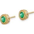 thumbnail image 2 of 14K Yellow Gold Emerald And Diamond Earrings (Width 6.4) (Length 9) - Jbsp, 2 of 5