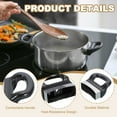 thumbnail image 3 of Uxcell 2 Pcs Universal Replacement Pot Short Side Handles, Heat Resistant Pot Handles with Screws, Pressure Pan Handle Ear for Home Kitchen Cookware Kitchenware, Black, 3 of 7