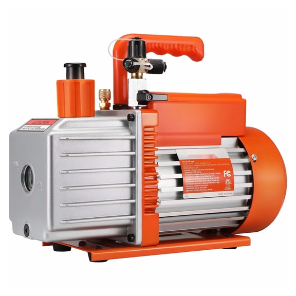 1/2 HP Vacuum Pump 5 CFM 2 Stage Rotary Vane, 115V HVAC Refrigeration Pump, 1/4" 3/8" 1/2" ACME Inlet for Repair, Degassing