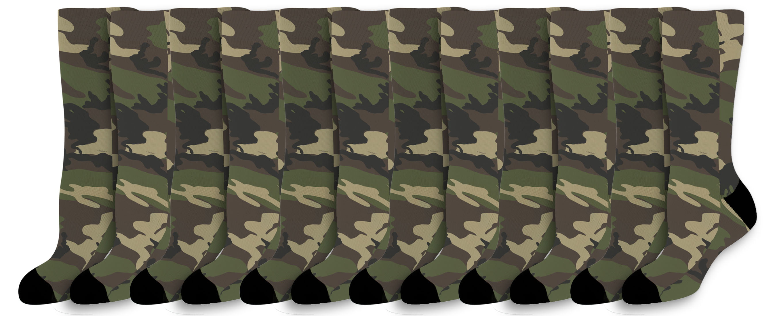 New 12 Pairs Mens Womens Ankle Socks Cotton Stretch Camo Woodland Military Army 