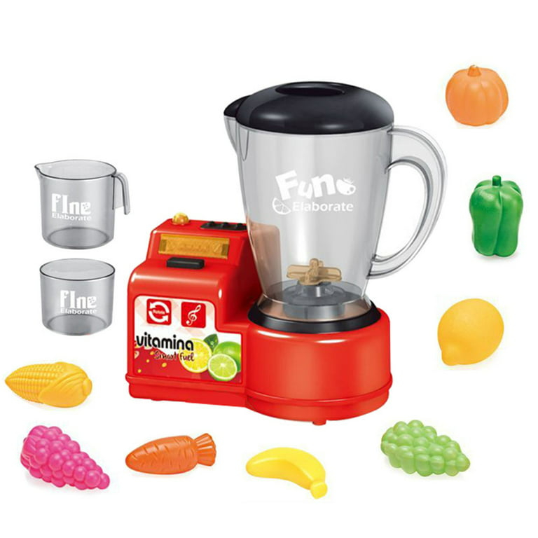 Junior Smoothie Maker Juicer Set - Electric Toy Mixer Juice Blender with  Plastic Play Food, Kitchen Toys for Kids, Lights and Sounds for Imaginative  Play