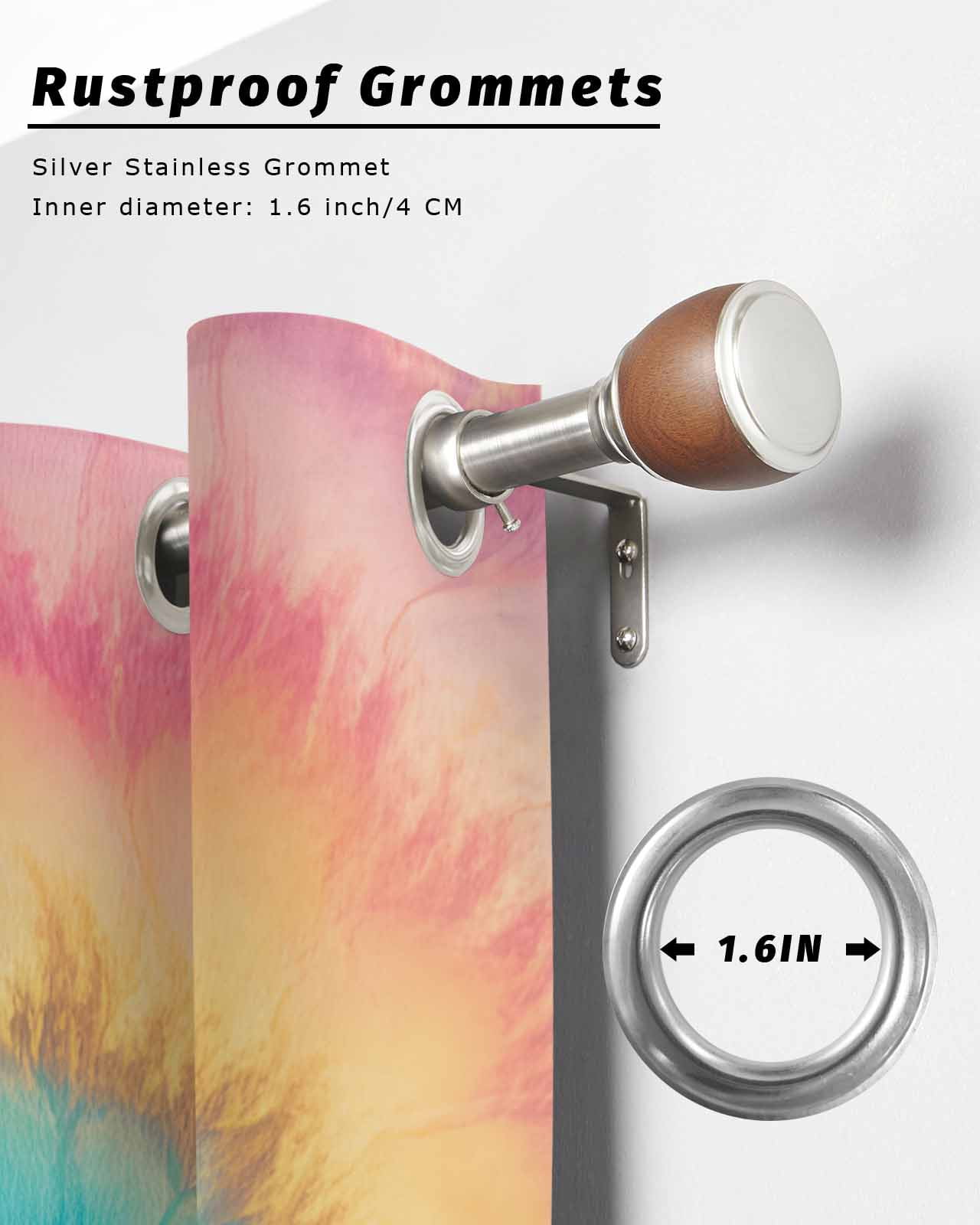 nqOlkjepod Outdoor Curtains for Patio Waterproof, Colorful Tie Dye Outdoor Privacy Panels Grommet, Rainbow Ombre Abstract Pattern Art Blackout Outside Curtains for Porch/Cabana 54"x84", 1 Panel