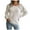 White, variant on XMMSWDLA Women'S Casual Button Twist Knitted Pullover Crew Neck Knitted Pullover Lantern Sleeve Solid Knit Cable Sweater White Xmas Sweater Women