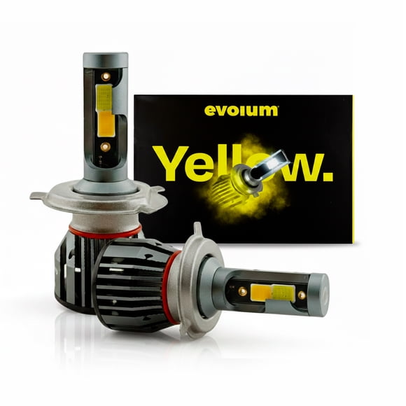 Luces Led para Auto - EVOLUM - Modelo Yellow 11,000 lúmenes - Resistencia al Agua - Haz de luz Perfecto (H4)