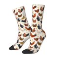 thumbnail image 2 of Uemuo Roosters and Chickens Pattern Women's Crew Socks, Soft Durable Breathable Moisture-Wicking with Odor Control Cotton socks, 2 of 9