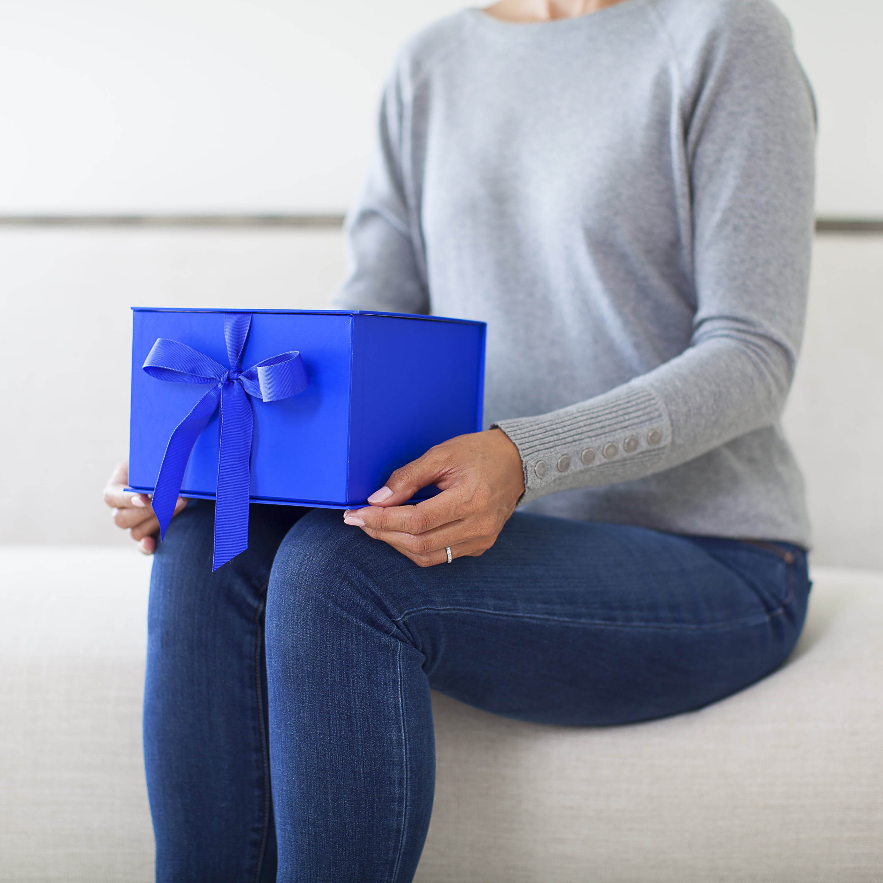 Navy Blue Hallmark Large Solid Color Gift Box