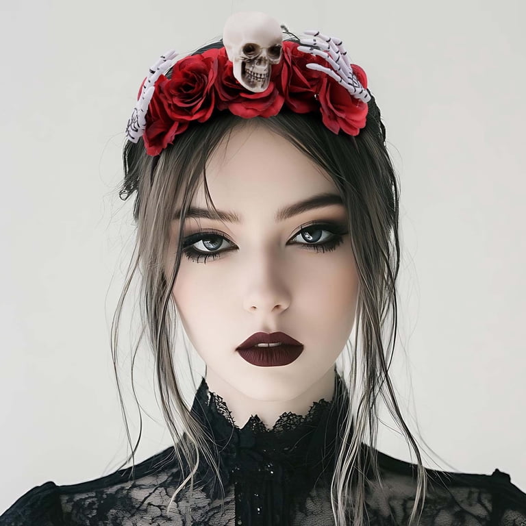 Halloween Bloodstain Headband Crimson Gothic Costume Accessory for Women Amazon.com: Nosiny 21 Pcs Halloween Gothic Vampire Costume  main image 3