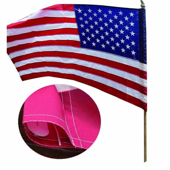 3x5 Foot US USA AMERICAN FLAG SLEEVE & HEM House Pole BANNER POCKET