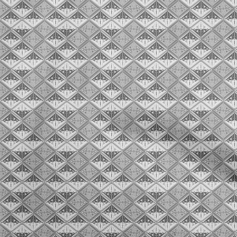 oneOone Cotton Cambric Gray Fabric Asian Kilim Diy Clothing Quilting Fabric  Print Fabric By Yard 42 Inch Wide 